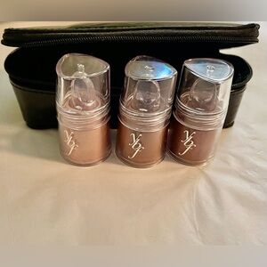 New Glam 3 Eyeshadow Patent Leather Zipper Mirror Case Cocoa Chai Chocolate